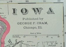 Vintage 1903 IOWA Map 22