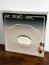 Artfield & Craftsmen Silver Plate Wire Basket Wave Pattern #3311 picture
