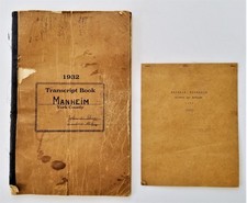 1933 antique MANHEIM york co pa TAX JOURNAL history genealogy john shue assessor picture