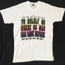Vtg 1992 Star Trek T-Shirt Boldly Go Where No Man Has Gone USS Enterprise 2XL picture
