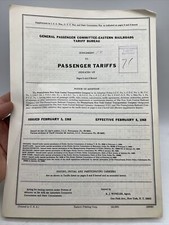 1968 EASTERN RAILROADS SUPPLEMENT TO PASSENGER TARIFFS ICC Permission No.68-3461 picture