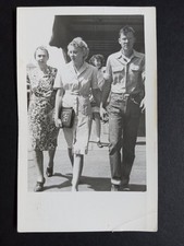 RPPC 1940s 50s Candid Couple Holding Hands Street Scene Real Photo Postcard picture