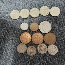 UK Old Coins Set - Mixed British Currency, Pound & Pence, Vintage Collection picture