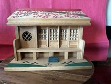 1950’s Japanese Wood Miniature Building. 4 Moving Shoji Style Panels. With Box picture