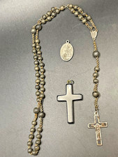 Vintage Catholic Rosary Lot • Crucifix • Cross Pendant • Guardian Angel Medal picture