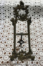 VTG Cast Iron Ornate Display Easel Stand Holder for Plate Picture Book Art picture