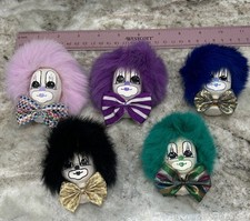 Pack of 5 Hand Made Face Painted 1980 Vintage Q-Tee Clown Dolls Magnet 2.5