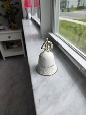 Vintage Enesco 40th Anniversary Wishes Delicate White Bone China Victorian Bell picture