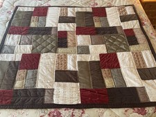 Longaberger Homestead Quilted Throw 5' X 4' Khaki Check picture