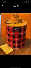 Hamilton the Skotch Jug thermos Red/Black Plaid MCM New NOS Vintage 1950s picture