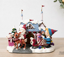 Vintage 2001 Danbury Mint Rudolph Lighted Christmas Village Display picture