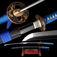 Samurai Katana Golden Tiger Hand Forged T10 Carbon Steel Clay Tempered Full Tang picture