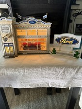 Department 56 Snow Village Uptown Motors Ford Dealership Mustang Store Display. picture