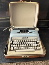 Vintage Royal All-American Blue Manual Typewriter w/ Case Tested Working MCM picture