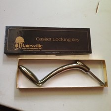 Vintage Batesville Casket Locking Key Crank Funeral Coffin Tool Original Box picture