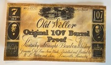 Rare Original Old Weller Kentucky Straight Bourbon Whiskey Label G8870 picture