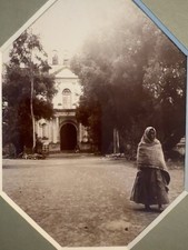 c1910s Mexico Woman Traditional Dress Church Antique Original Photo Mounted picture