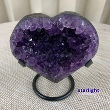 360G Natural Brazilian amethyst hand cut heart-shaped decoratio picture