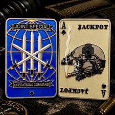 JSOC Tier-1 Ace of Spades Jackpot Kill Card 5-Sword Challenge Coin picture