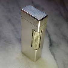 Vintage Dunhill Rolla Gas Lighter Silver Barley Working picture