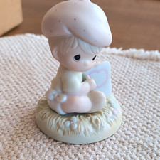 Precious Moments Loving You Dear Valentine Porcelain Figurine 1997 Enesco picture