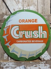 VINTAGE ORANGE CRUSH PORCELAIN SIGN RARE OLD 30