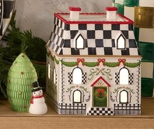Mackenzie Childs Holly Village villa illuminated ceramic NEW in box picture