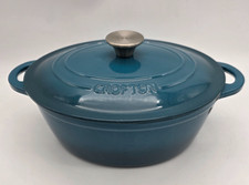 Crofton Professional Cast Iron French Oven Turquoise Enamel -4.6 Qt / 4 Liter picture