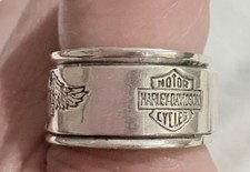 Vintage Harley Davidson Sterling Silver Spinner Ring Size 7 picture