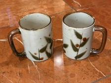 OTAGIRI JAPAN BITTERSWEET BERRY POTTERY COFFEE CUPS MUGS PAIR SET LOT 2 MCM EUC picture