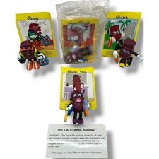 Vintage 1991 Hardees California Raisins Family of the 90s Set of 4 Figures Cards picture