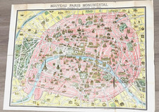 VERIFIED Original Map NOUVEAU PARIS MONUMENTAL-PLAN OF PARIS-1948-L@@K RARE picture