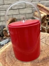 Vintage RED 🔥 1970s Vinyl Plastic Ice Bucket - Mid-Century Style EUC RED 🔥 RED picture