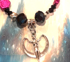 Crescent Moon Goddess Figure Pagan Divine Feminine Witch Pendant Necklace Y16 picture