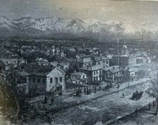 1884 Salt Lake City Mormons Tabernacle Camp Douglas Brigham Young House picture