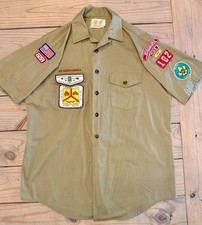 Vintage BSA Boy Scout Shirt 1981 Vicksburg MS Troop 102 Camp Hood OA Lodge 260 picture