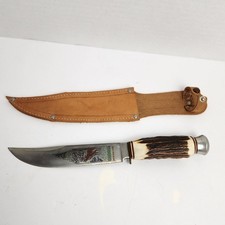 Vintage Solingen Cutlery B Svoboda Germany Stag Handle Hunting Knife with Sheath picture