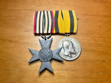 Original WW1 German Medal Bar Württeburg Merit Medal +   Auxiliary Aid Cross picture