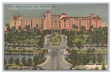 Hollywood Florida Hollywood Beach Hotel Aerial View Linen Unused Postcard  picture