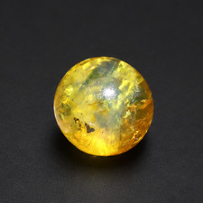 Untreated olive green yellow Dominican amber sphere/ball 18.7mm picture