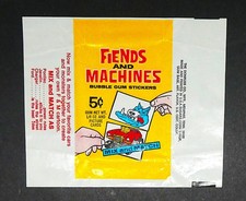 1970 ODD RODS FIENDS AND MACHINES GUM-STICKERS-CARDS WRAPPER  DONRUSS VERY NICE picture