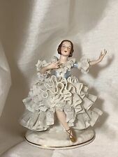 Vintage Dresden Porcelain Lace Ballerina Statue) Made In Germany 5” Height picture