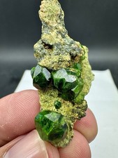 55 Cts Beautiful Demantoid Green Garnet Crystal Cluster On Matrix Specimen picture