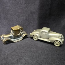 Vintage Diecast Brass Banthrico & Silver Tone La Salle Antique Car Coin Banks picture