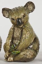 Jay Strongwater Enamel Koala Bear Figurine Swarovski Crystals 4” picture