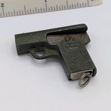Antique 1920s German Die-Cast Mini Pistol Pencil Sharpener w/ Eraser Complete picture