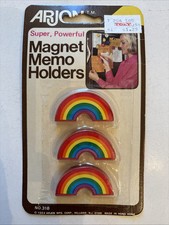 Vintage Arjon Magnet Memo Holders Pkg Of 3 RAINBOW 1984 No 318 - Pride picture