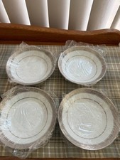 4 Noritake Crestwood Platinum 4 Oz Fruit Dessert Bowl 4166-408 NIB picture