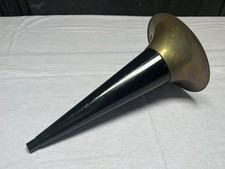 Vintage Antique Black & Brass Phonograph Horn Victrola Gramophone 14” Metal Bell picture