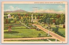 Gettysburg PA Hancock Avenue View South Linen Postcard 1941 US Civil War picture